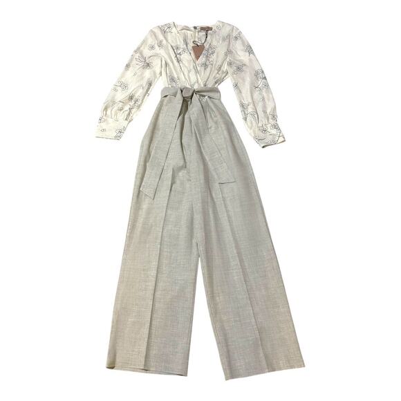 NWT Rebecca Taylor Long Sleeve Jumpsuit - Sz 6 - Spring Wedding Cocktail Party
